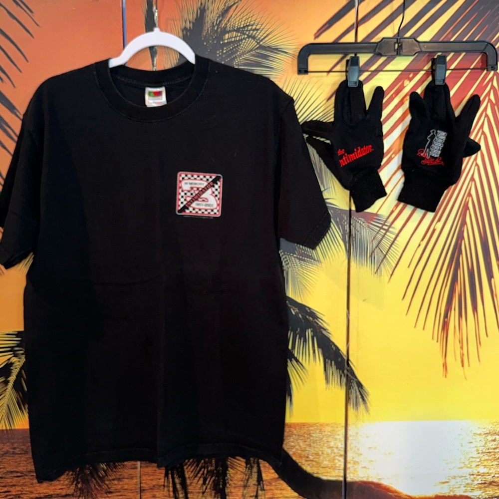 Vintage Dale Earnhardt Intimidator Shirt & Gloves